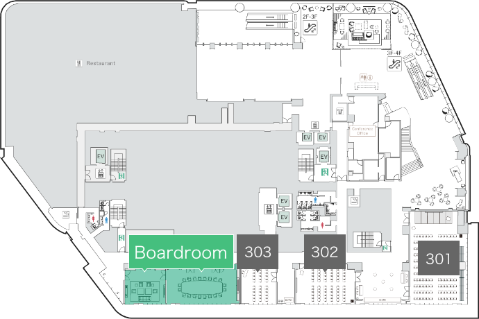 Boardroom (20 people/size: 115 ㎡) | Akasaka Intercity Conference Center ...